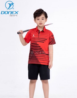 Áo thể thao trẻ em TC-1044 Đỏ phối đen